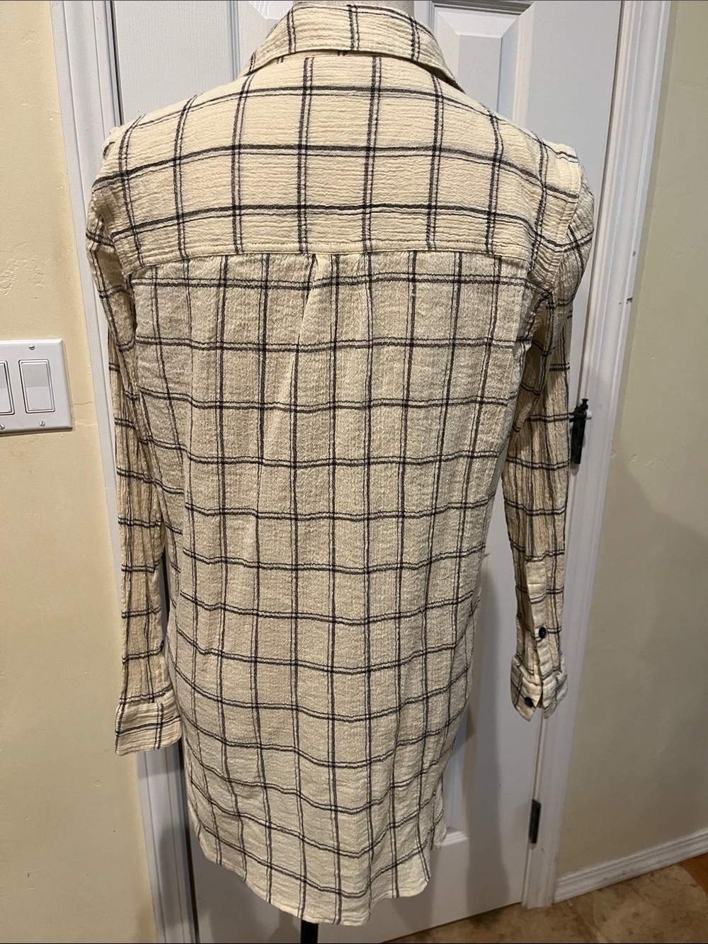 Madewell Cream Plaid Button-Down Shirt - Picture 3 of 4